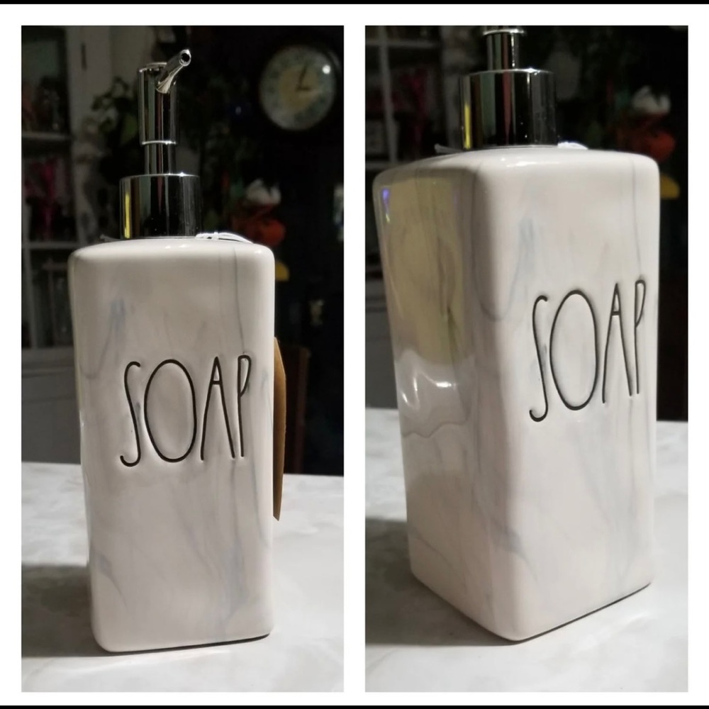 Rae Dunn Soap Dispenser; marbled.